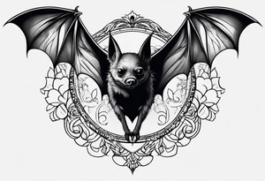 sweet looking bat, minimal detail tattoo idea