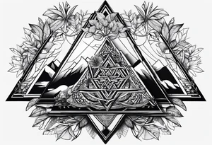 yggdrasil
3 line triangles behind tattoo idea