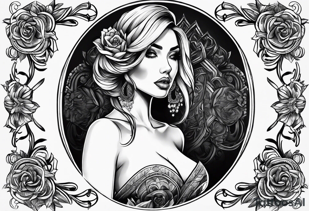Woman with no clothes tattoo idea