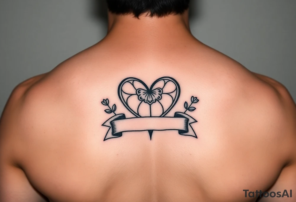 Cute Heart in a Shamrock patch with a banner tattoo idea