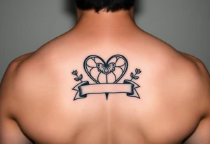 Cute Heart in a Shamrock patch with a banner tattoo idea