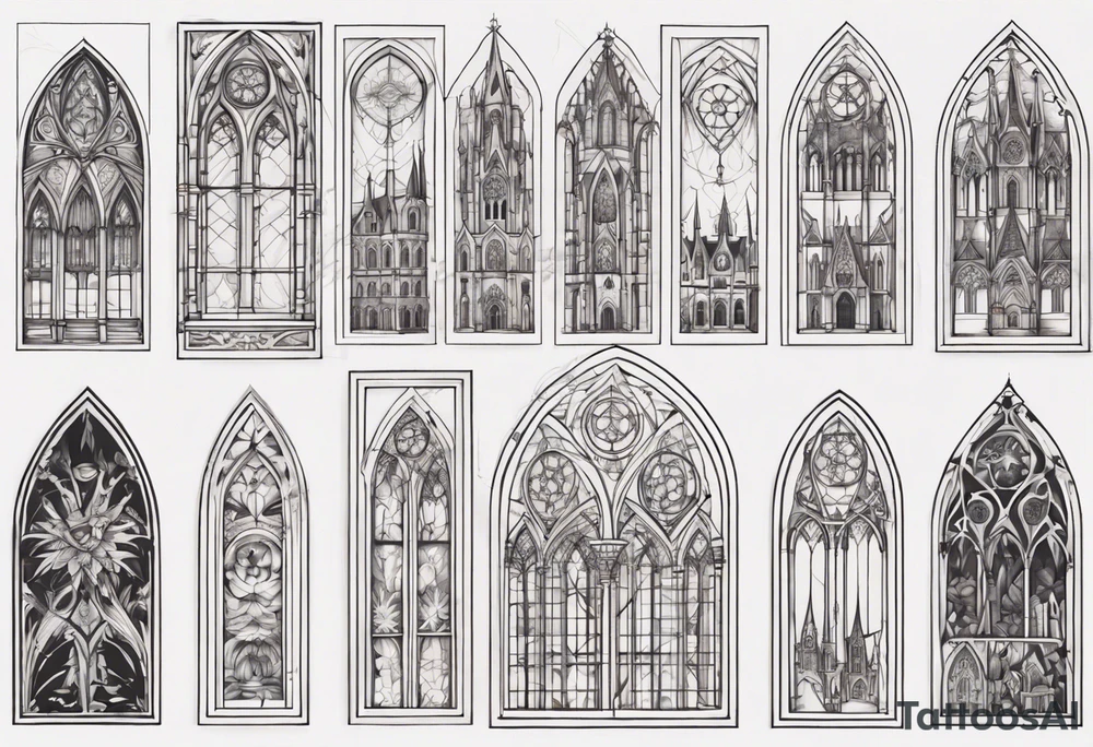 Gothic cathedral window tattoo idea