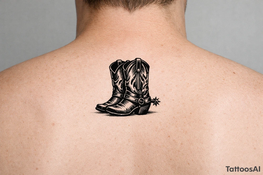Cowgirl boots tattoo idea
