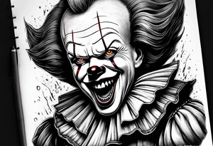 pennywise, scary, horror tattoo idea