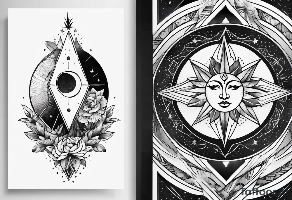 elegant line 
dainty 
spiritual 
moon 
sun 
arrow
spine
narrow tattoo idea