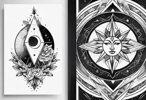 elegant line 
dainty 
spiritual 
moon 
sun 
arrow
spine
narrow tattoo idea