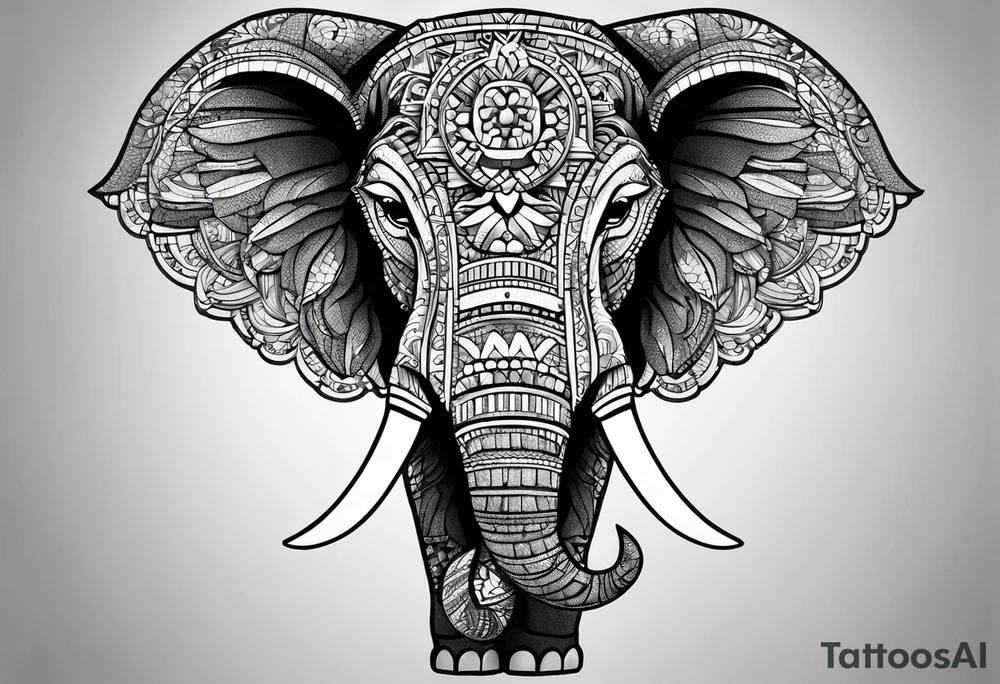 Elephant head made of legos tattoo idea