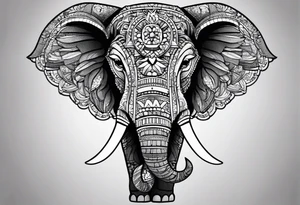 Elephant head made of legos tattoo idea