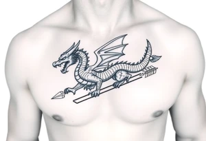 dragon sleighed by arrow tattoo idea