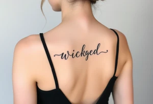 Wicked theme with lettering “for good” tattoo idea