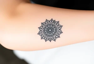 intricate mandala with sacred geometry and cosmic elements tattoo idea