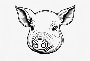 minimalist tattoo of a cute pig or piglet that contains text: "friends. not food" tattoo idea