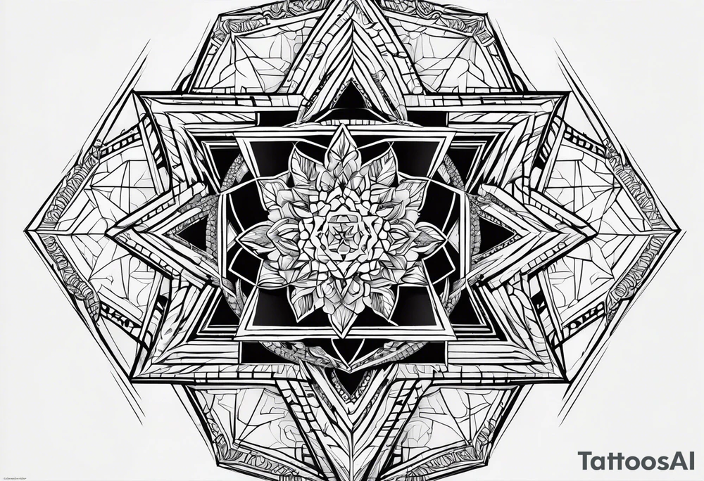 Metatrons cube mandala tattoo idea