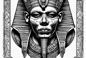Black pharaoh skull tattoo idea