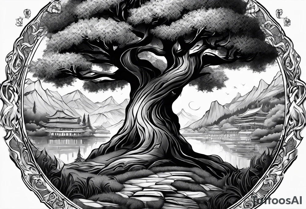 Homg Kong semester abroad at City University and trees and the number 6 carved in one tree tattoo idea