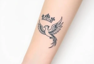 Crown and a phoenix tattoo idea