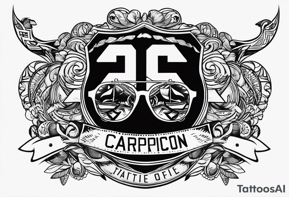 capricorn sunglasses Officer tattoo idea