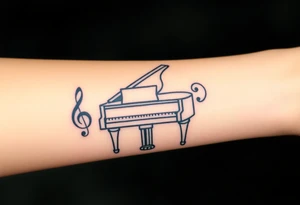 grand piano under the stars swirl treble bass cref tattoo idea