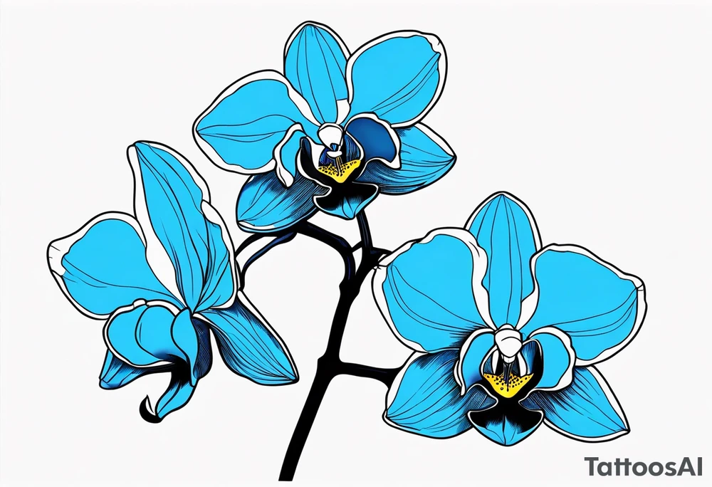 Blue orchid tattoo idea