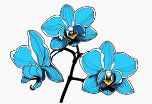 Blue orchid tattoo idea