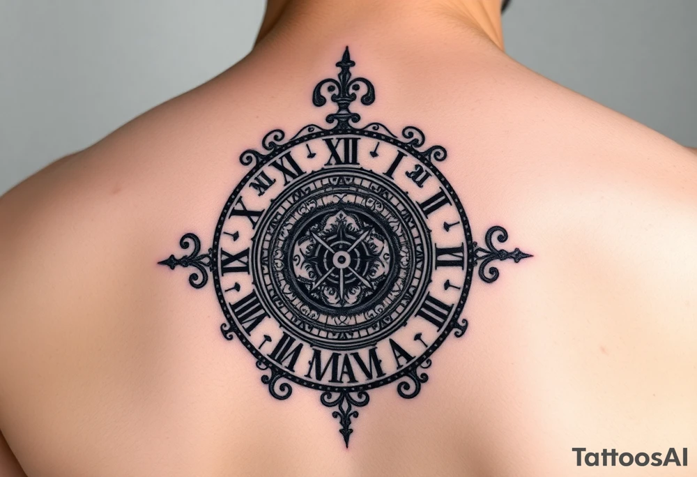 vintage roman numerals within ornate clockwork mechanism tattoo idea