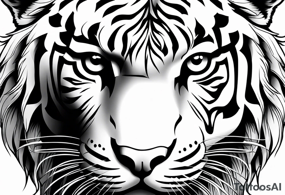 Tiger with owl eyes tattoo idea