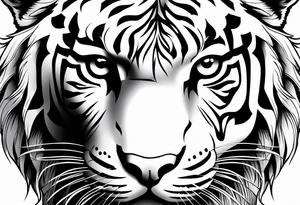 Tiger with owl eyes tattoo idea