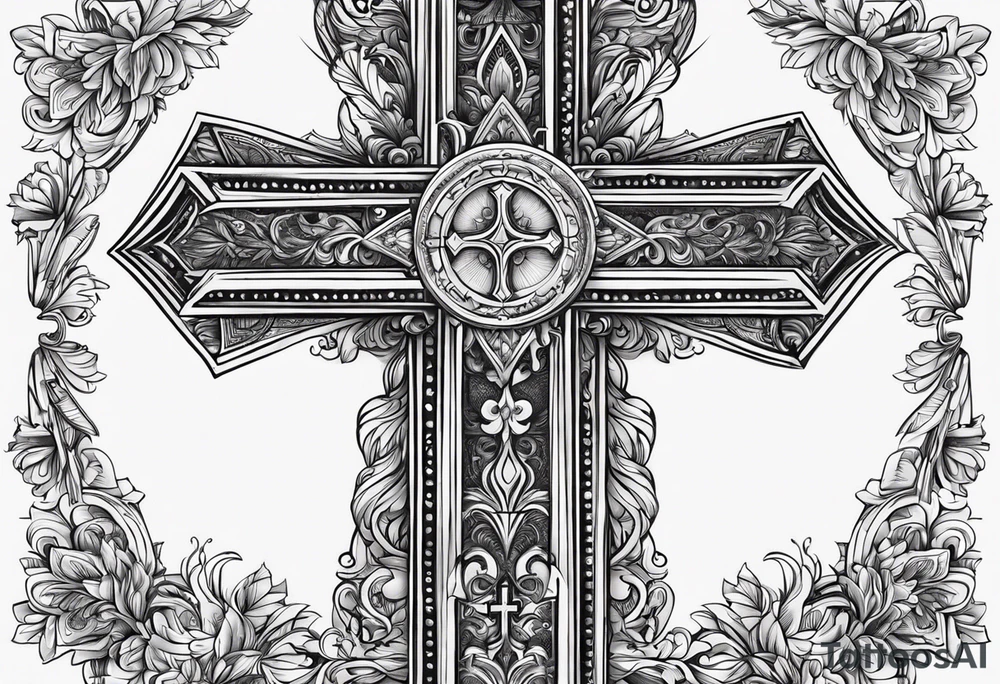 Cross with some wording to it I want in my forearm tattoo idea