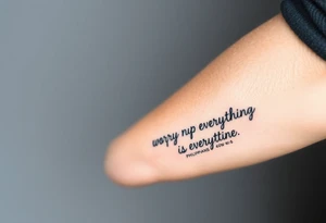 philippians 4:6 “worry about nothing, pray about everything” make this into a graphic type of tattoo with no words just meaning. tattoo idea