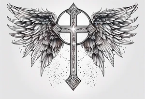 Constellation, Angel wing , snow , géométric , cross tattoo idea