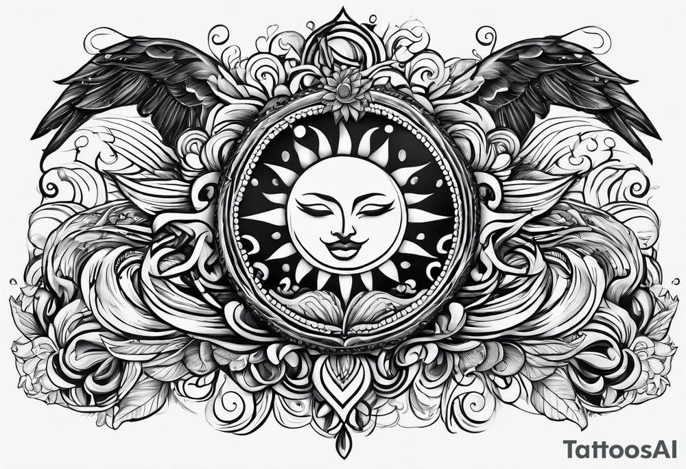 un corazon adentro el sol y el mar tattoo idea