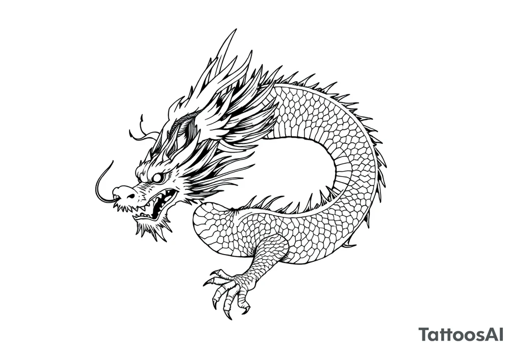 Beautiful asian dragon tattoo idea