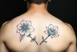 January birth flower with James and March birth flower with Robert tattoo idea