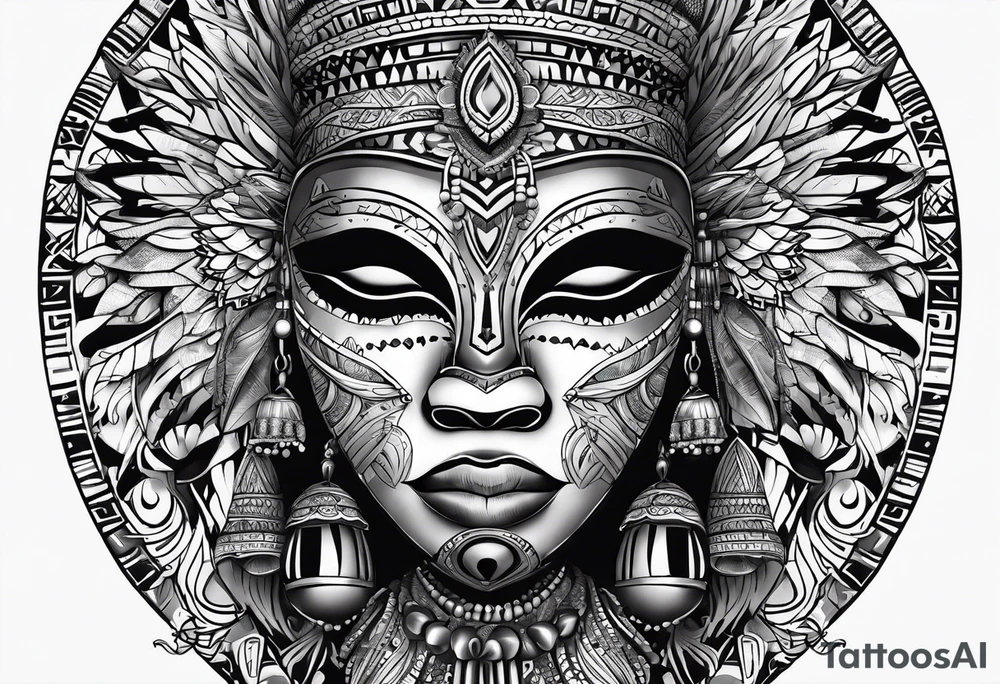 African masks tattoo idea