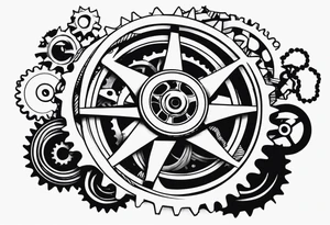 bicycle gear and chain as watch around wrist tattoo idea