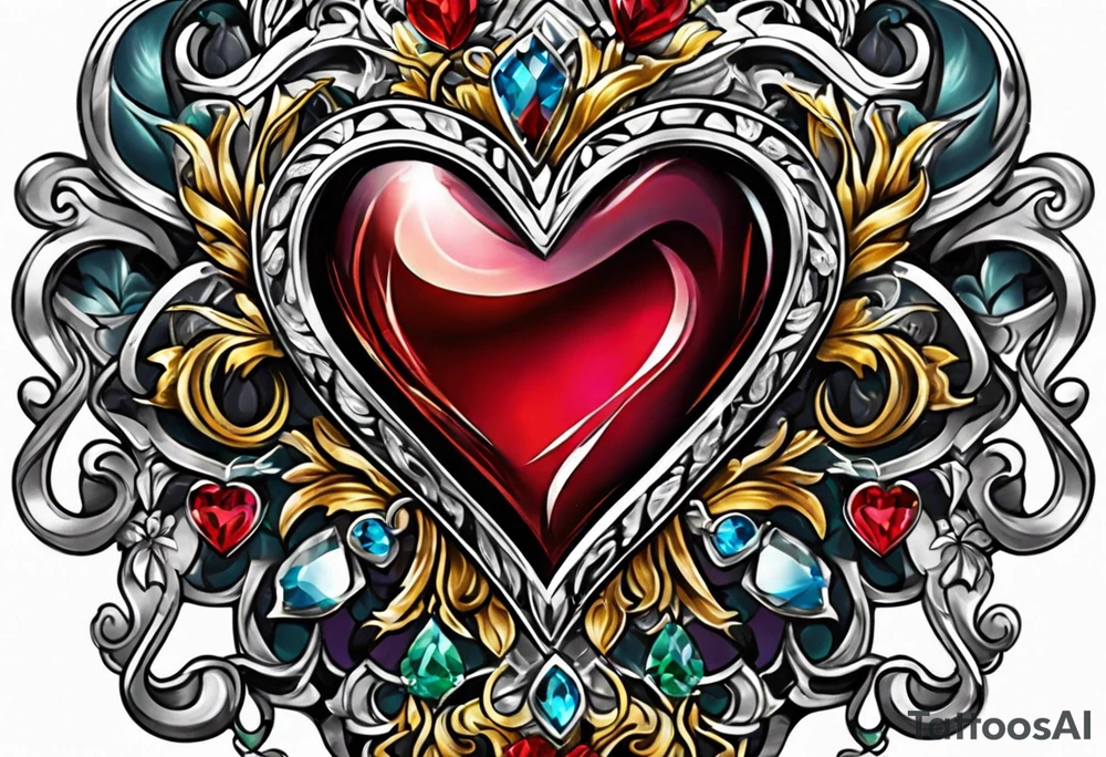 heart locket jewelry tattoo idea
