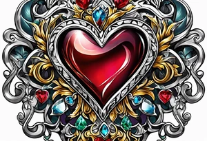 heart locket jewelry tattoo idea