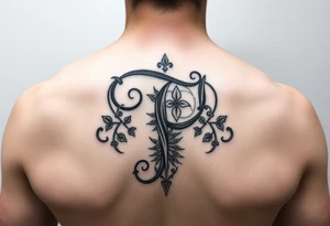 Decorative letter P tattoo idea