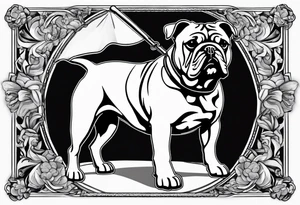 Abseiling bulldog sand blasting tattoo idea