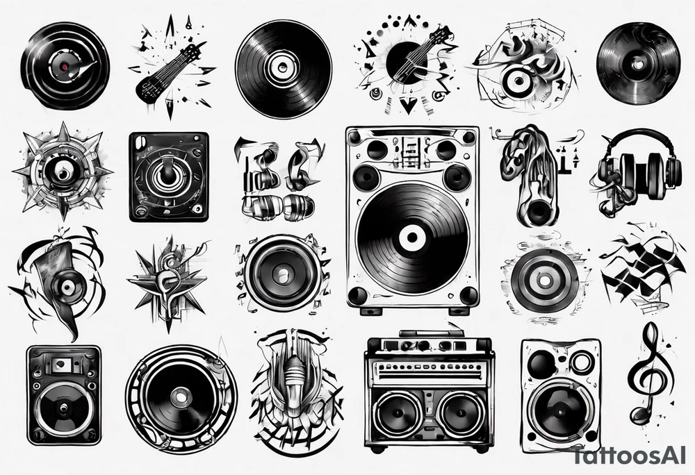 techno music sound tattoo idea