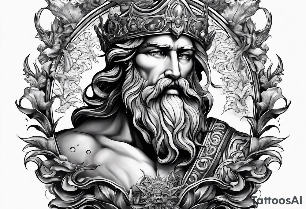Poseidon mit umhang tattoo idea