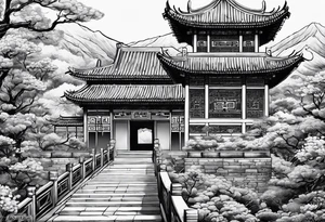 Chinese wall, realistic art,Chinese tattoo idea