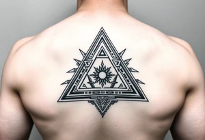 aztec triangle with intricate pattern tattoo idea