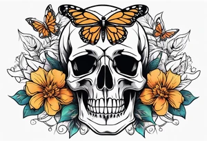 skeleton bones come alive flowers and butterflies
simple design tattoo idea