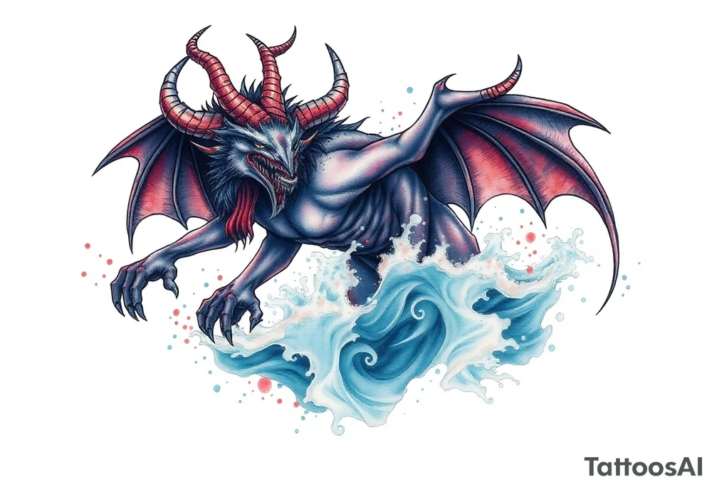 water-demon rise up out of the river. tattoo idea