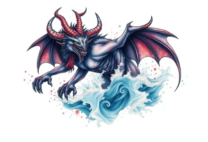 water-demon rise up out of the river. tattoo idea