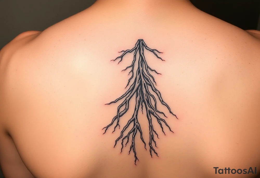 Minimal never seen before lighting and roots tattoo idea