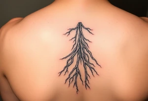 Minimal never seen before lighting and roots tattoo idea