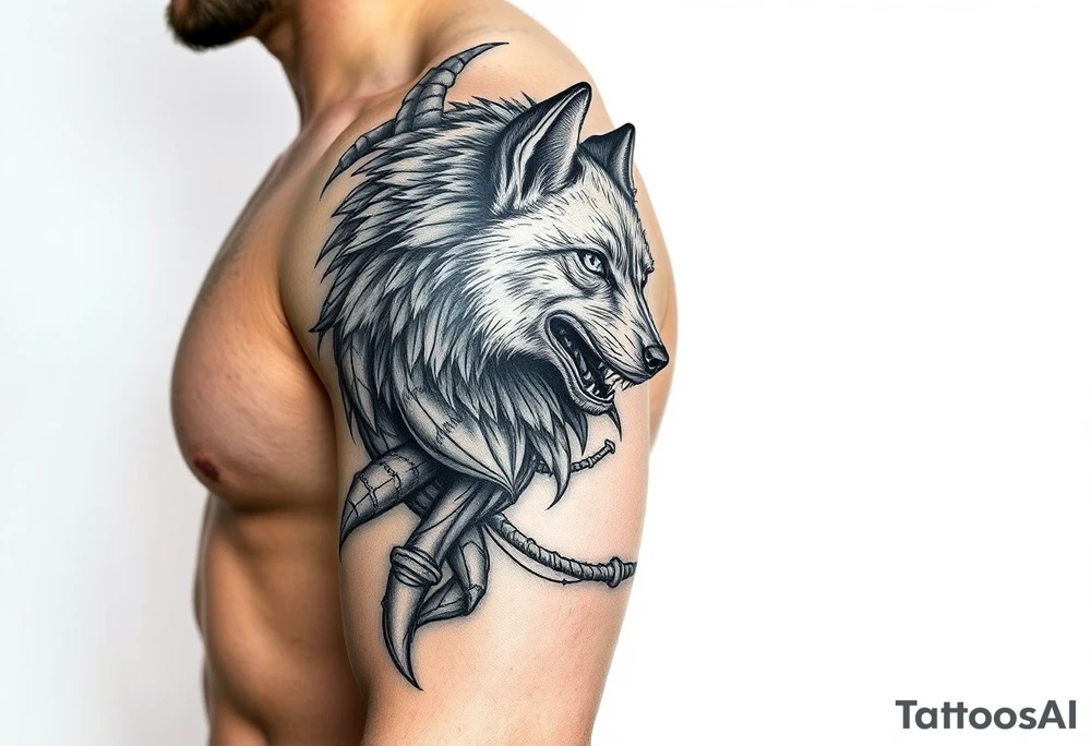 Wolfsbane going up the arm with details tattoo idea