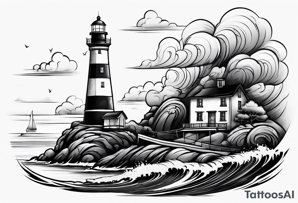 Lighthouse simple tattoo idea